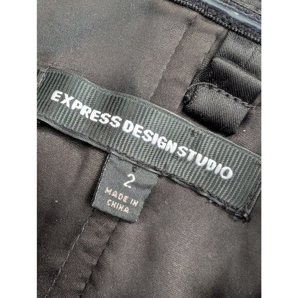 EXPRESS DESIGN STUDIO! LUXE BLACK SATIN WRAPPED STYLE GLAM DRESS! SZ 2 - Picture 8 of 11